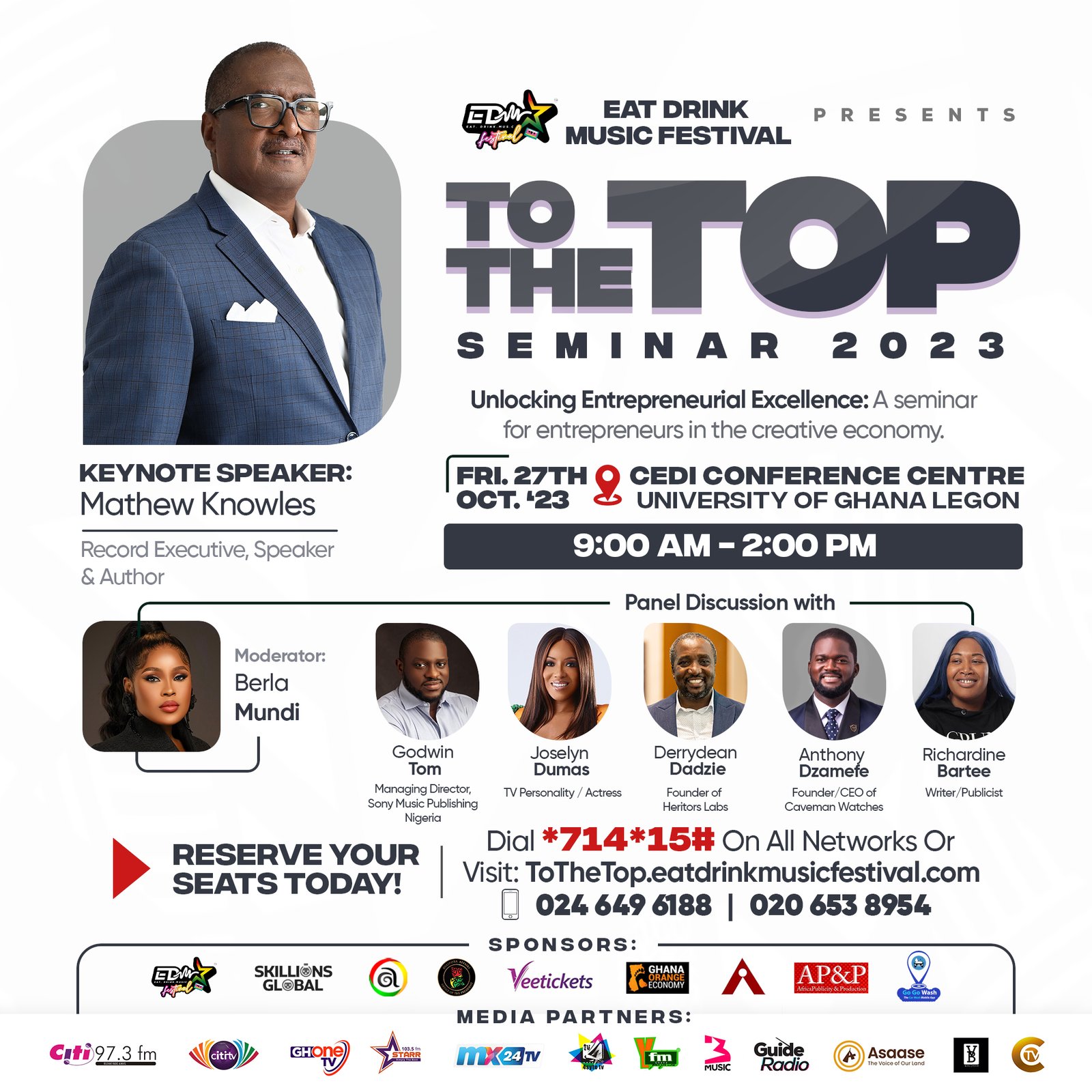 Mathew Knowles To Speak At Eat Drink Music Festival 'To The Top' Seminar In Ghana 1