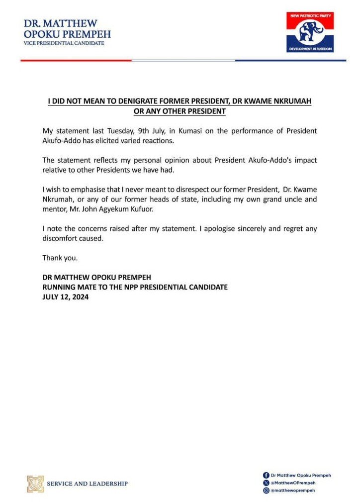 I Didn't Mean To Denigrate Nkrumah - NAPO Apologizes to Ghanaians 1