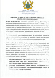 Foreign Affairs Ministry: Claims Akufo-Addo caused diplomatic tension with Burkina “unfounded” 1