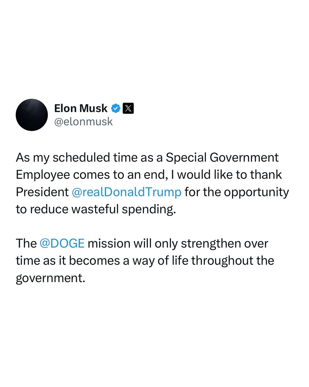 Elon Musk Announces His Exit From Trump's Administration 1