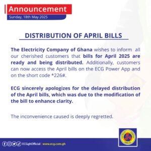 ECG Finally Releases April Bills After Delay, Customers Can Now Access Them Digitally 1