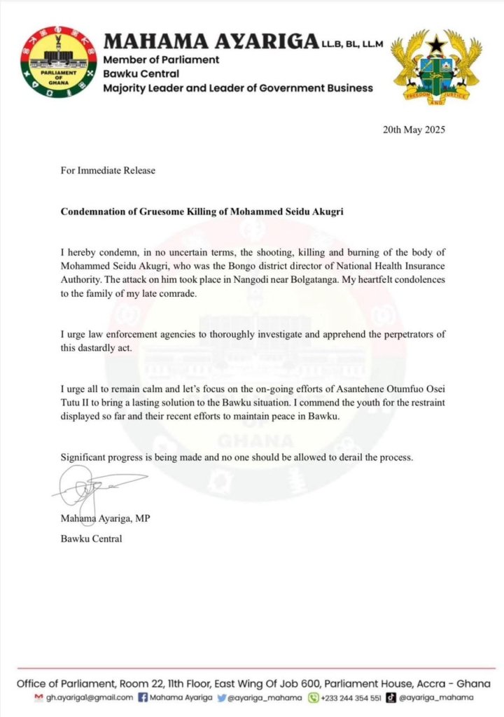 Majority Leader In Ghana’s Parliament Condemns 'Gruesome Murder' Of Health Insurance Director 1