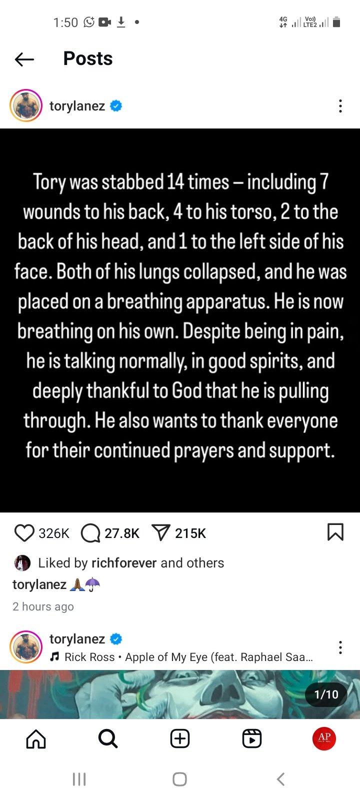 Rapper Tory Lanez Rushed To Hospital After Being Stabbed 14 Times In California Prison Attack 1