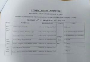 Parliamentarians to vet Nominees For Ghana's Supreme Court 1