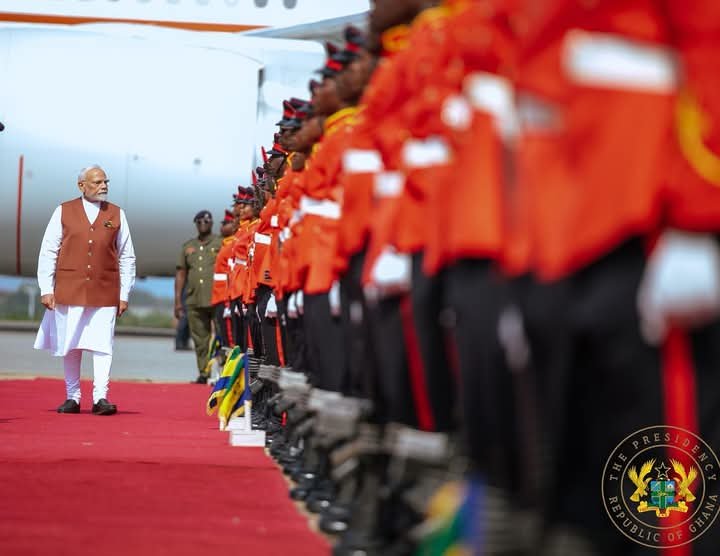 India's Prime Minister Narendra Modi Arrives In Ghana 1