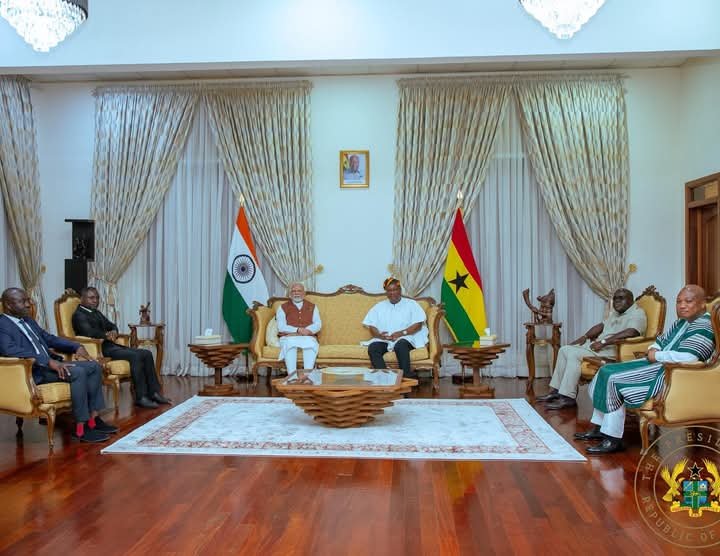 India's Prime Minister Narendra Modi Arrives In Ghana 2