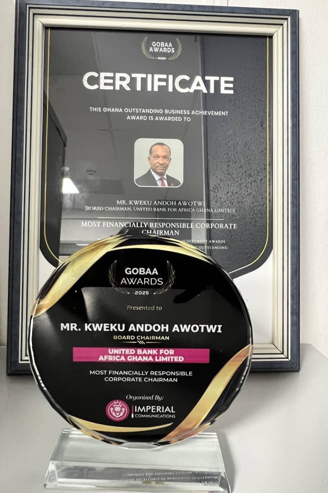 UBA Ghana Board Chair Honoured as Most Financially Responsible Corporate Chairman 1
