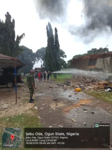 Explosion and Fire at Nigerian Army Barracks 1