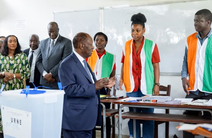 Ouattara, First Lady Vote In Ivory Coast's Presidential Election 1
