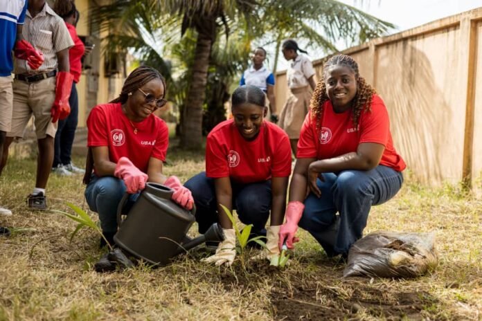 UBA Plants Trees in Support of Cedi@60: Nurturing a Greener Future at Tenashie Primary and JHS