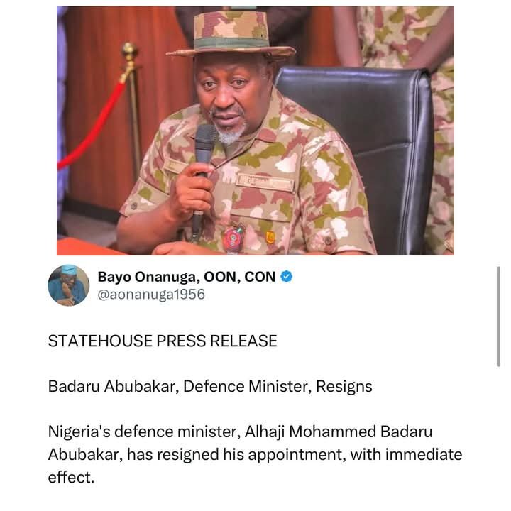 Nigeria's Defence Minister Resigns 1