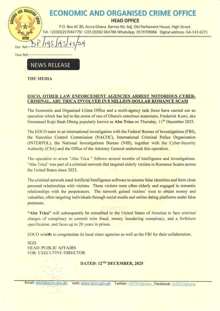 EOCO statement EOCO statement