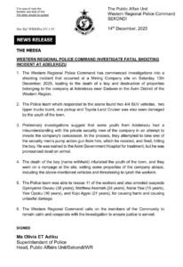 GHANA: Fatal Shooting at Mining Site in Axim District Sparks Violent Rampage, Five Arrested GHANA: Fatal Shooting at Mining Site in Axim District Sparks Violent Rampage, Five Arrested