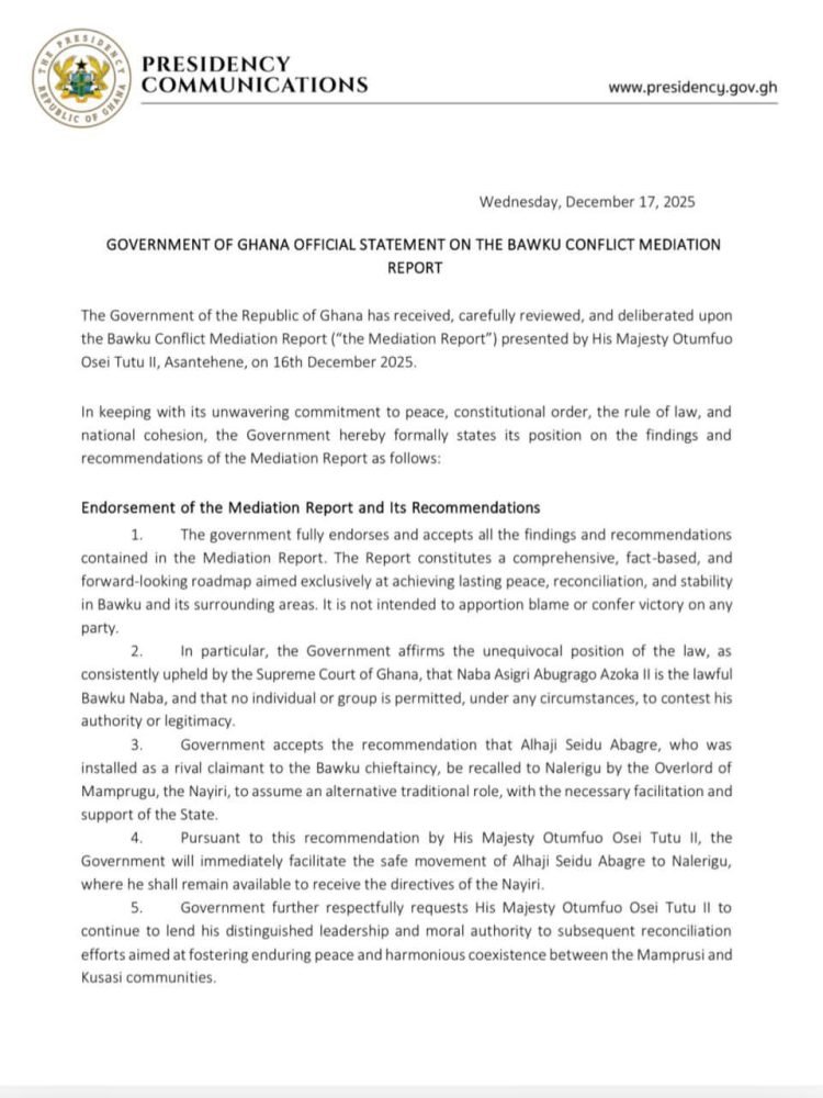 Ghana Rolls Out Ghc 1 Billion Fund To Reconstruct Conflit-Hit Bawku Ghana Rolls Out Ghc 1 Billion Fund To Reconstruct Conflit-Hit Bawku