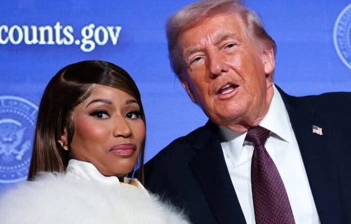 Nicki Minaj (left) and Donald Trump (right)