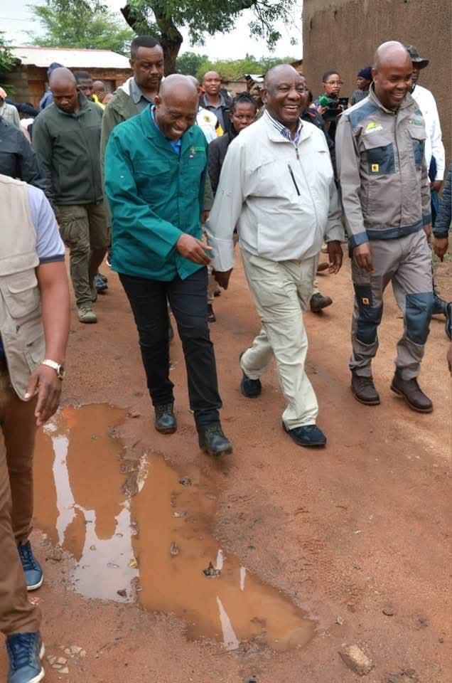 President Cyril Ramaphosa touring flooded areas in Mpumalanga President Cyril Ramaphosa touring flooded areas in Mpumalanga