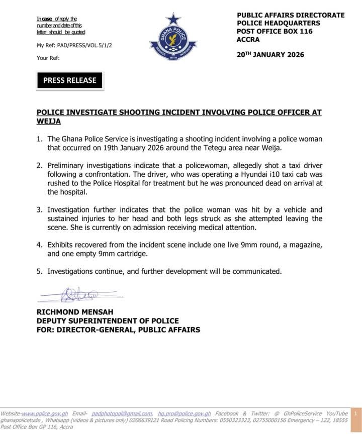 The statement from the Ghana Police Service The statement from the Ghana Police Service