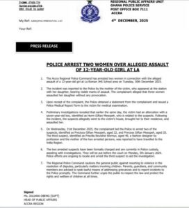 Ghana: Two Women in Custody for Alleged Assault of 12-Year-Old Girl at La 1