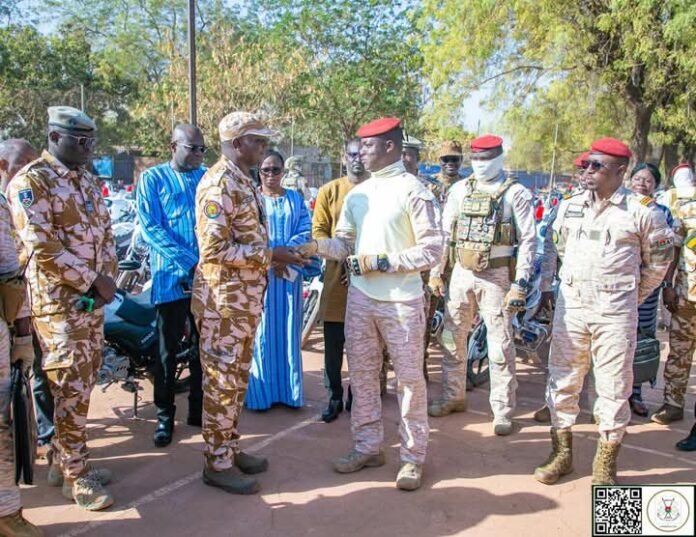 Captain Ibrahim Traoré handing over the motorcycles Captain Ibrahim Traoré handing over the motorcycles