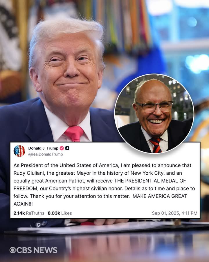 Trump To Award Ex-New York City Mayor, Rudy Giuliani With America's Highest National Honor 1