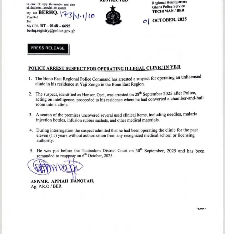 Ghana Police Arrest Man For Operating illegal Clinic For 11 Years 3