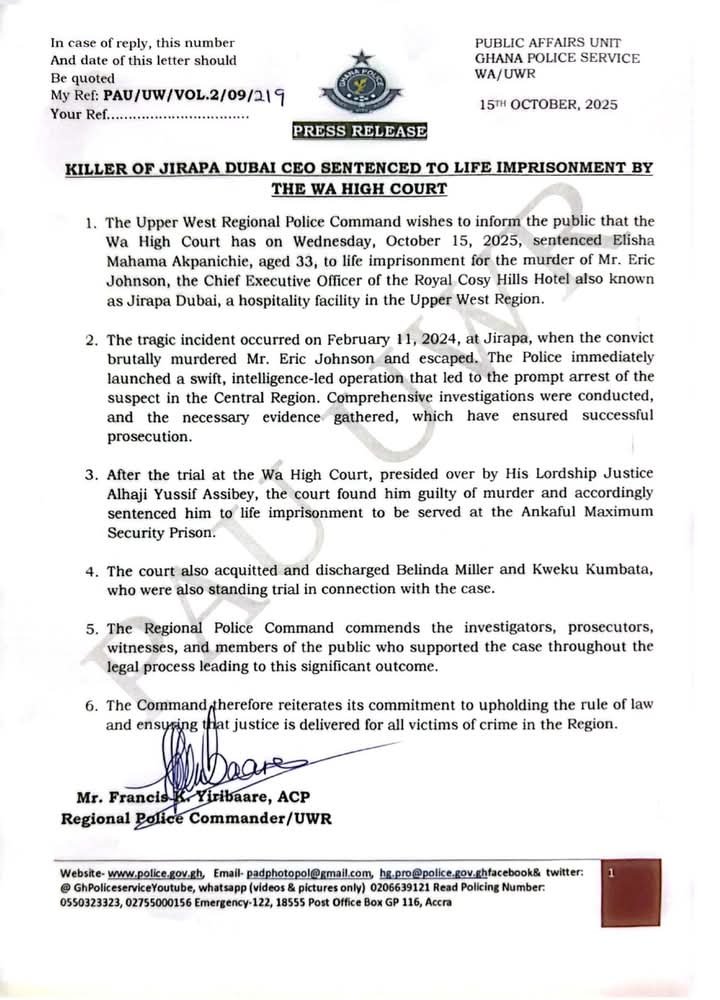 Ghana: Killer Of Jirapa Dubai CEO Sentenced To Life Imprisonment 1