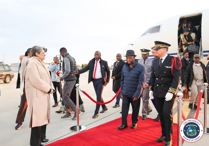 Liberian President Boakai Arrives In France For State Visit 4