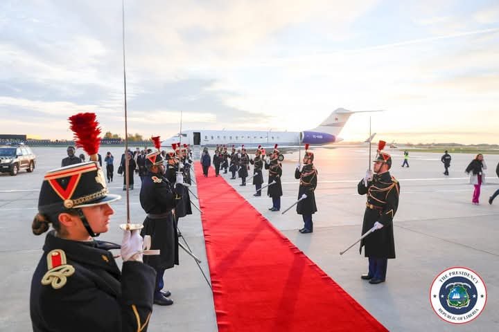 Liberian President Boakai Arrives In France For State Visit 3