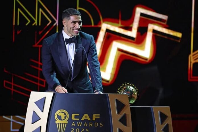 Achraf Hakimi Wins African Best Player Of The Year Award At 2025 CAF Awards