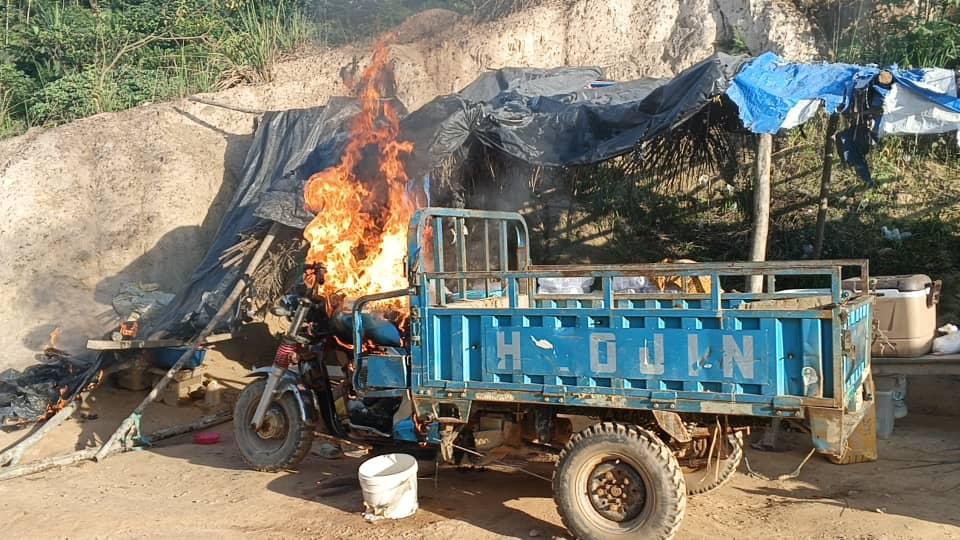 Ghana: NAIMOS TaskForce strikes “Yellow face” illegal mining Site at Wassa Abrehyia