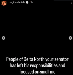 “Just marry a new wife and leave me alone”…. Regina Daniels Calls Out Husband in Series of Instagram Post