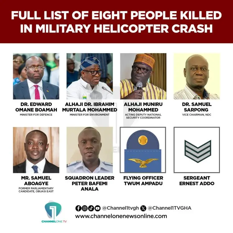 Sudden Loss of Altitude Caused Ghana’s August 6 Helicopter Crash - Committee