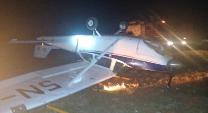Plane Accident at Owerri Airport, NIGERIA: Cessna Aircraft Somersaults on Runway, Four Occupants Safe
