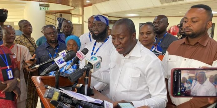 Alexander Afenyo-Markin, addressing journalists