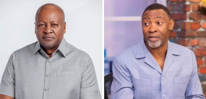 John Dramani Mahama (left) and Rev. Dr. Lawrence Tetteh