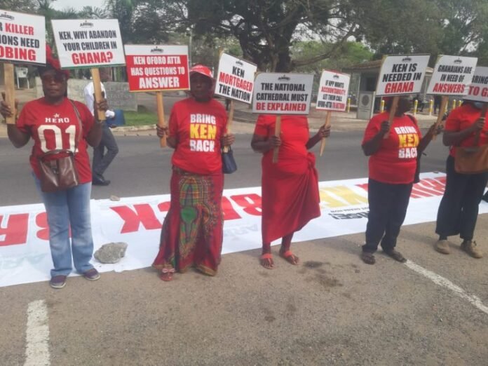 Arise Ghana members protesting at the US Embassy in Accra on Tuesday, January 20, 2026
