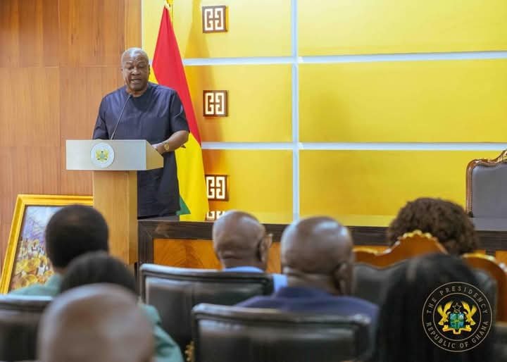 John Dramani Mahama speaking during the inauguration of the group