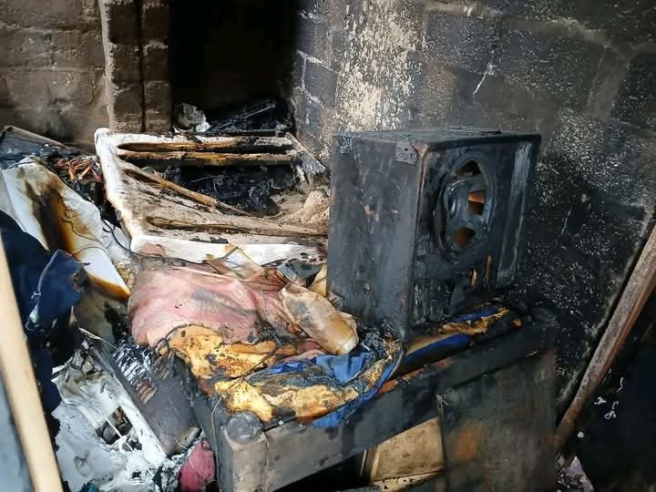 Gibson Zulu's burnt house