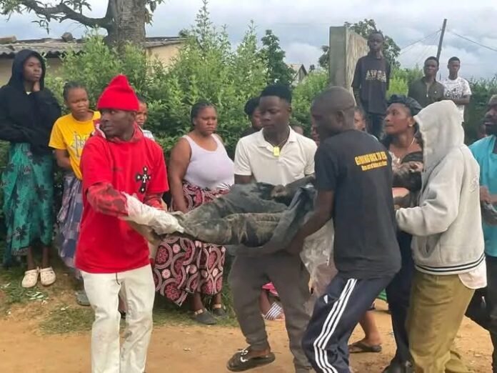 Gibson Zulu being taken to hospital