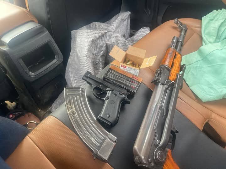 Some weapons retrieved from the robbery gang