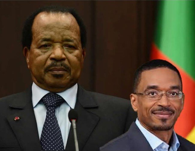 Paul Biya (left) and his son, Franck Emmanuel Biya (right)