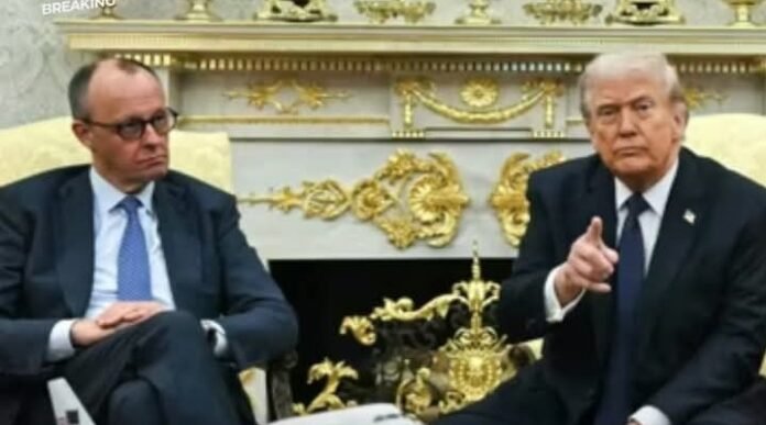 Friedrich Merz (left) and Donald Trump (right) at the White House in Washington DC back in March 2026