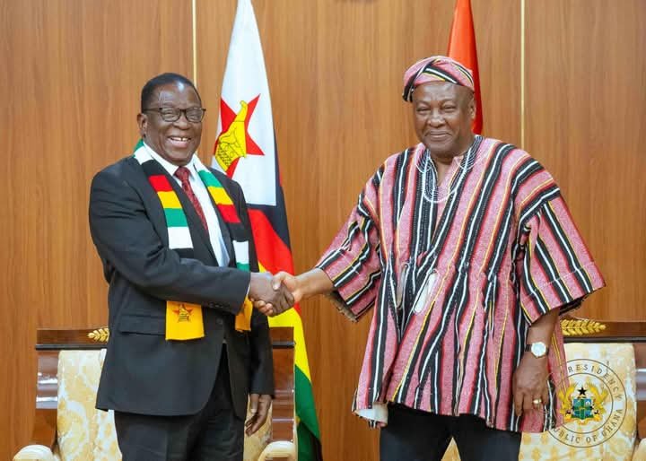 Emmerson Mnangagwa (left) and John Dramani Mahama (right) 