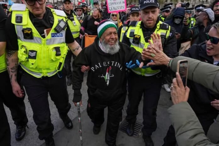 demonstrators were arrested in central London