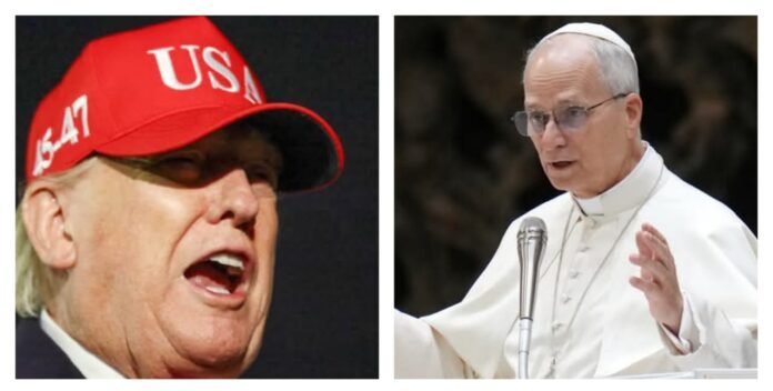 Donald Trump (left) and Pope Leo XIV (right)
