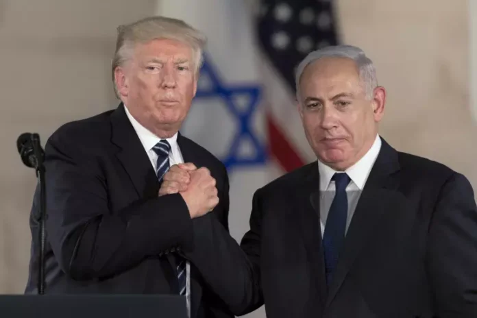 Donald Trump (left) and Israeli Prime Minister Benjamin Netanyahu (right)