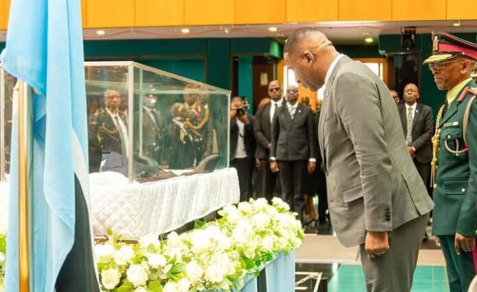 Duma Gideon Boko paying his final respects to former President Festus Mogae