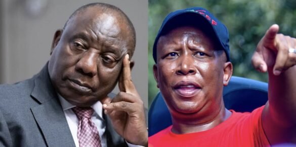 Cyril Ramaphosa (left) and Julius Malema (right)