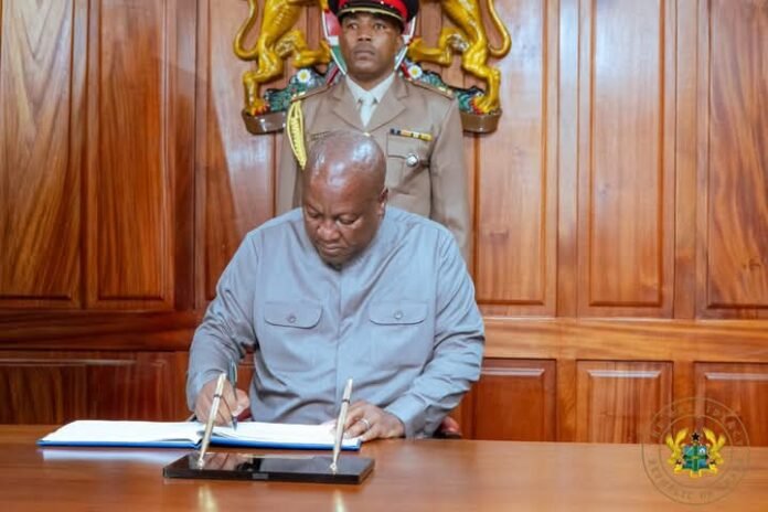 John Dramani Mahama signing the guest book upon arrival in Nairobi
