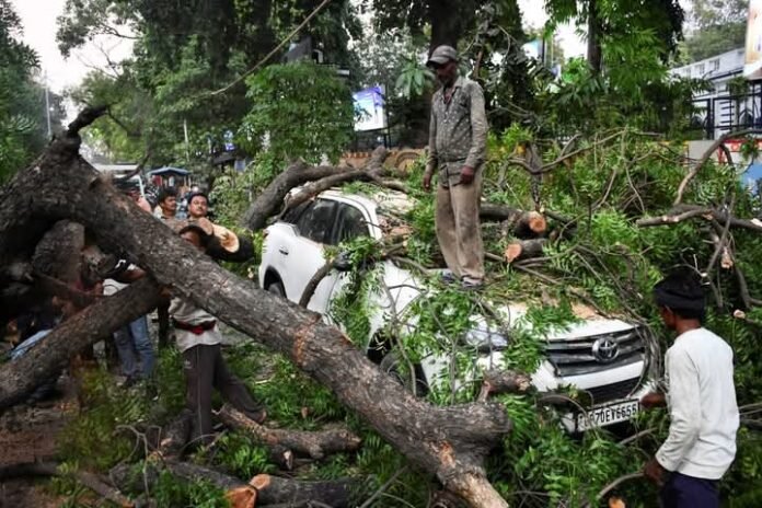 Destruction caused by duststorms and lightening in Uttar Pradesh